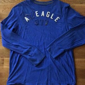 American Eagle Outfitters Blue Long Sleeve Tee
